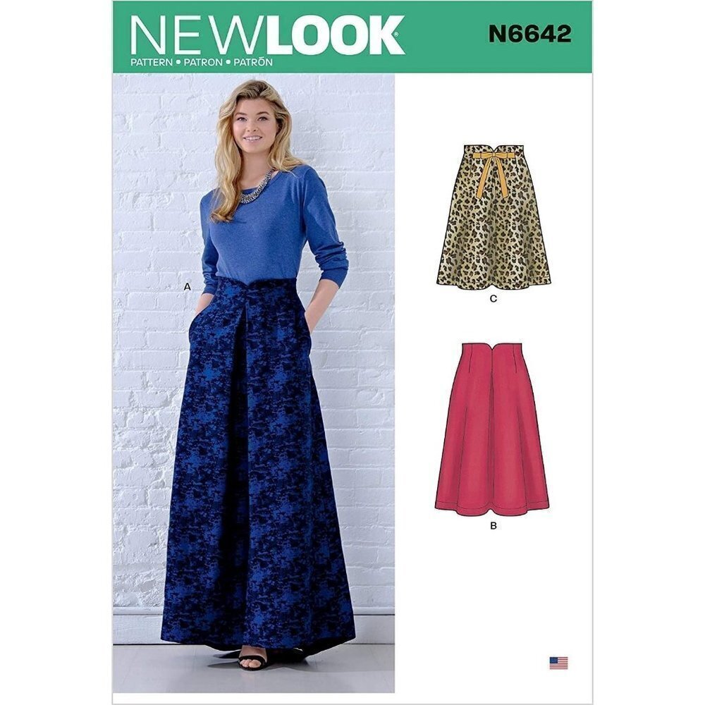 New Look Sewing Pattern 6642‎ Skirt Raised Waist Misses Size 8-20